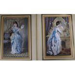 Attributed to Gustav Rosenthalpair of watercoloursYoung ladies in boudoirs21 x 14cm. unframed
