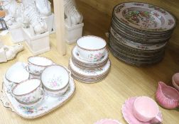 A Coalport Pembroke pattern part tea service and a Copeland Spode Indian Tree pattern part dinner