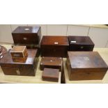 Ten various 19th century boxes