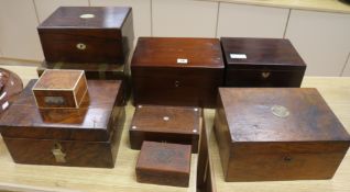 Ten various 19th century boxes