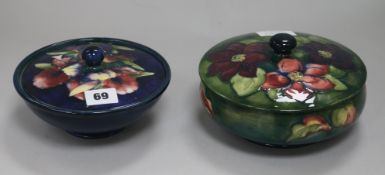 Two Moorcroft lidded jars