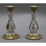 A pair of Dresden baluster candlesticks, late 19th century