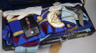 A cased set of masonic including medals etc