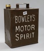 An Advertising Bowley's Petrol can
