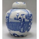 A Chinese blue and white jar and cover, 19th century