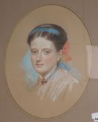 W.Wills 1867pastelPortrait of a young ladysigned55 x 42cm.