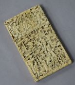 A Chinese carved ivory card case