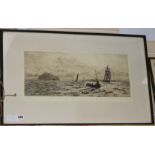 William Lionel WyllieetchingTantallon Castle and the Bass Rocksigned in pencil21 x 49.5cm.