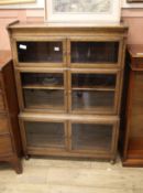 A Globe Wernicke type three section bookcase H.132cm