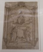 Sienese School Old Masterpen, ink and washThe Virgin in Glory8.5 x 5.75in., unframed