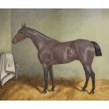 Hally (19th C.)oil on canvasRacehorse in a stablesigned and dated 186020 x 24in.