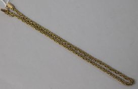 A 9ct gold fancy link necklace, 40.5cm.