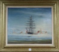 D. S. Swanoil on boardShipping in harboursigned and dated 196824.5 x 29.5in.