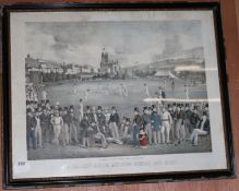 A. Lipschitzcoloured lithographA cricket match between Sussex and Kentoverall 21.5 x 27in.
