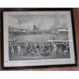 A. Lipschitzcoloured lithographA cricket match between Sussex and Kentoverall 21.5 x 27in.