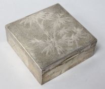 A Wai Kee of Hong Kong 1960's sterling silver cigarette box, presented to E.P. Wilmot-Morgan, OBE,
