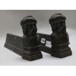 A pair of 19th century French cast iron chenet