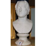 A 19th century white marble bust of a gentleman