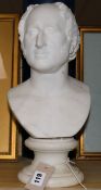 A 19th century white marble bust of a gentleman