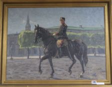 Alfred V. Jensen (1898-1960)oil on canvasOfficer on horsebacksigned50 x 66cm.
