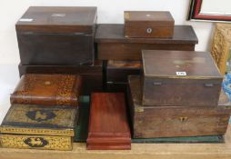 Thirteen various 19th century boxes