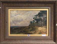 Charles Smith, oil on canvas, Heathland view, 12.5 x 19.5ins