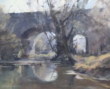 Trevor Chamberlain (1933-)oil on canvasViaduct on the River Beanesigned and dated 198215.5 x 19.