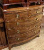 A Regency bowfront chest W.104cm