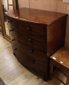 A 19th century bowfront chest of drawers W.108cm