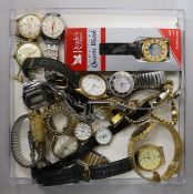 A quantity of assorted gentleman's and lady's wrist watches including Avia, Oris and Smiths.