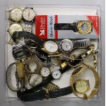 A quantity of assorted gentleman's and lady's wrist watches including Avia, Oris and Smiths.