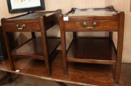 A pair of tray top bedside tables W.51cm