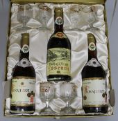 A cased Tokaji set