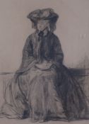 Frances Dodd (1874-1949)charcoal drawingPortrait study of a womanMaas & Co label verso13.25 x 10in.