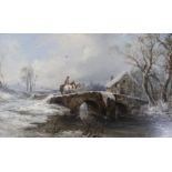 J. Mundell c.1885oil on boardTraveller in a winter landscape5.75 x 9.5in.