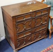 Geometric fronted chest of drawers, W.87cm