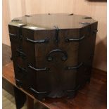 A Chinese ironbound octagonal cupboard, H.50cm