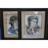 19th Century French Schoolset of four hand coloured lithographsThe Seasons31 x 25cm.