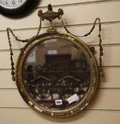 Two mirrors; a gilt frame wall mirror and a large shaving mirror Wall mirror H.53.5cm Shaving mirror