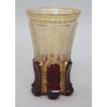 A Bohemian ruby glass vase