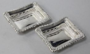 A pair of late Victorian silver gadroon edged nut dishes, William Neale & Son, Sheffield, 1897,