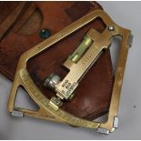 A WWII Artillery Quadrant, leather cased