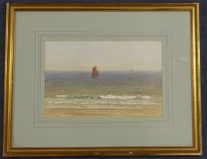 Alfred Richard Mitchell (1888-1972)watercolour,Shipping off the coast,signed,7.25 x 11in.