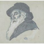 Lucien Pissarro (1863-1944)woodcutPortrait of Camille Pissarromonogrammed3 x 3in.