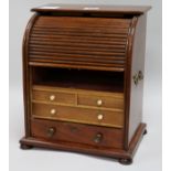 A late 19th century tambour miniature chest