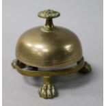A Regency brass hall porter's bell