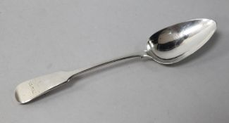 A late George III Irish silver fiddle pattern table spoon, the terminal engraved 'Tyrone Grand