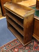 A Victorian mahogany open fronted bookcase, W.105cm
