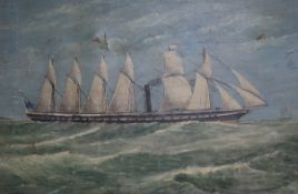 JR 1902oil on canvasThe S.S. Great Britaininitialled and dated 1902