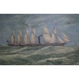 JR 1902oil on canvasThe S.S. Great Britaininitialled and dated 1902